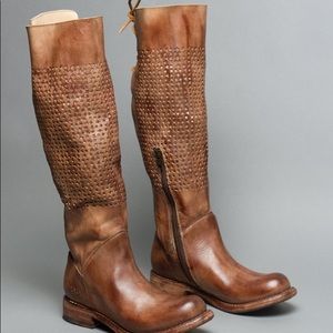 Bed Stu Leather Cutout Shaft Boots